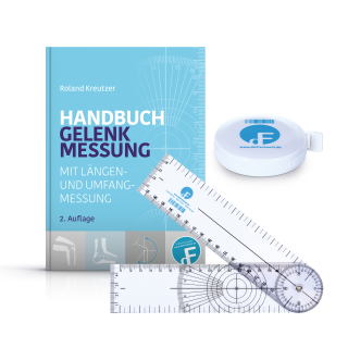 Set "Handbuch Gelenkmessung + Winkelmesser + Maßband"